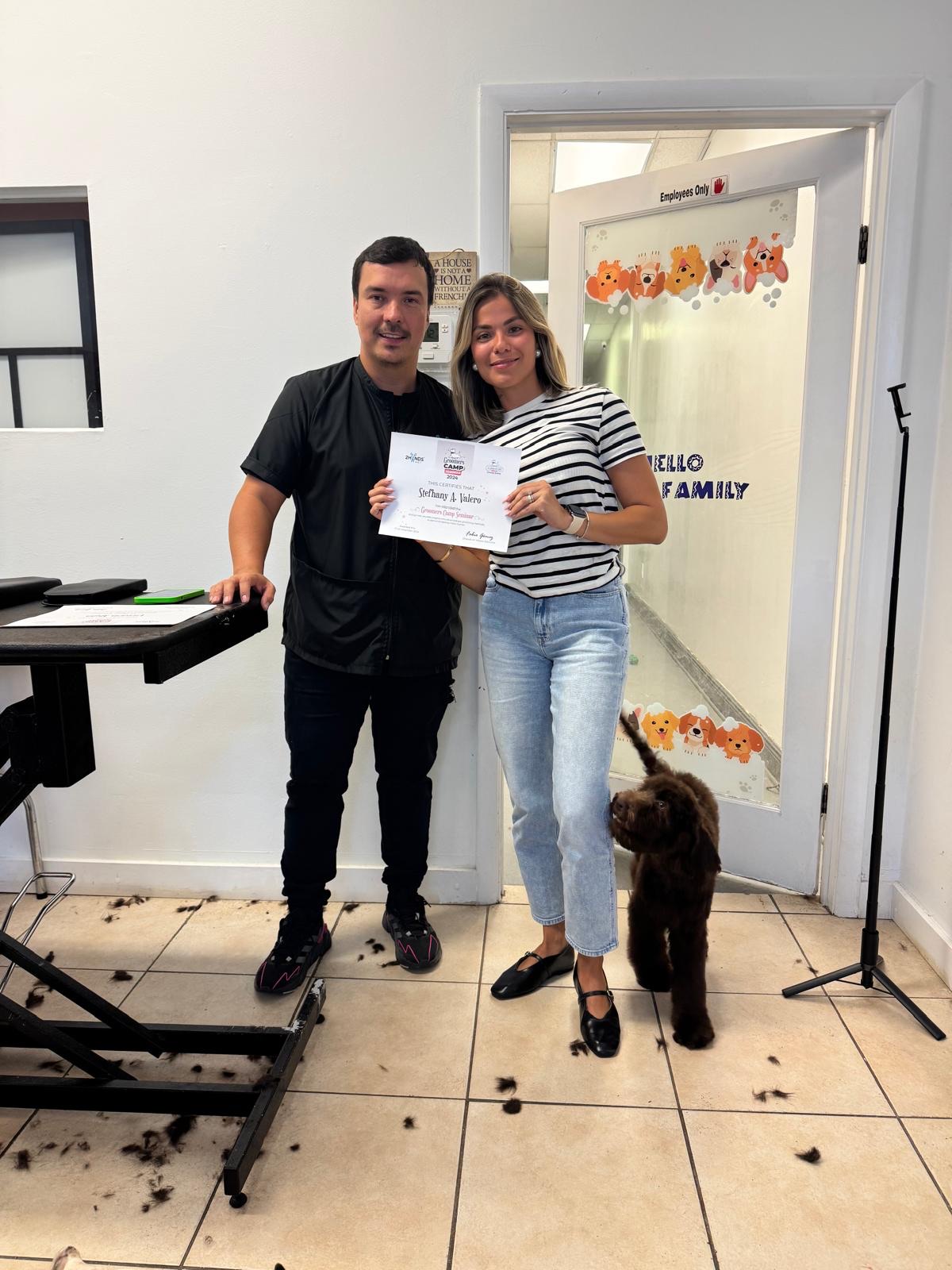 With Fabio Gomez — Groomers Camp Seminar · November 2024 — Kisses and Paws in West Miami