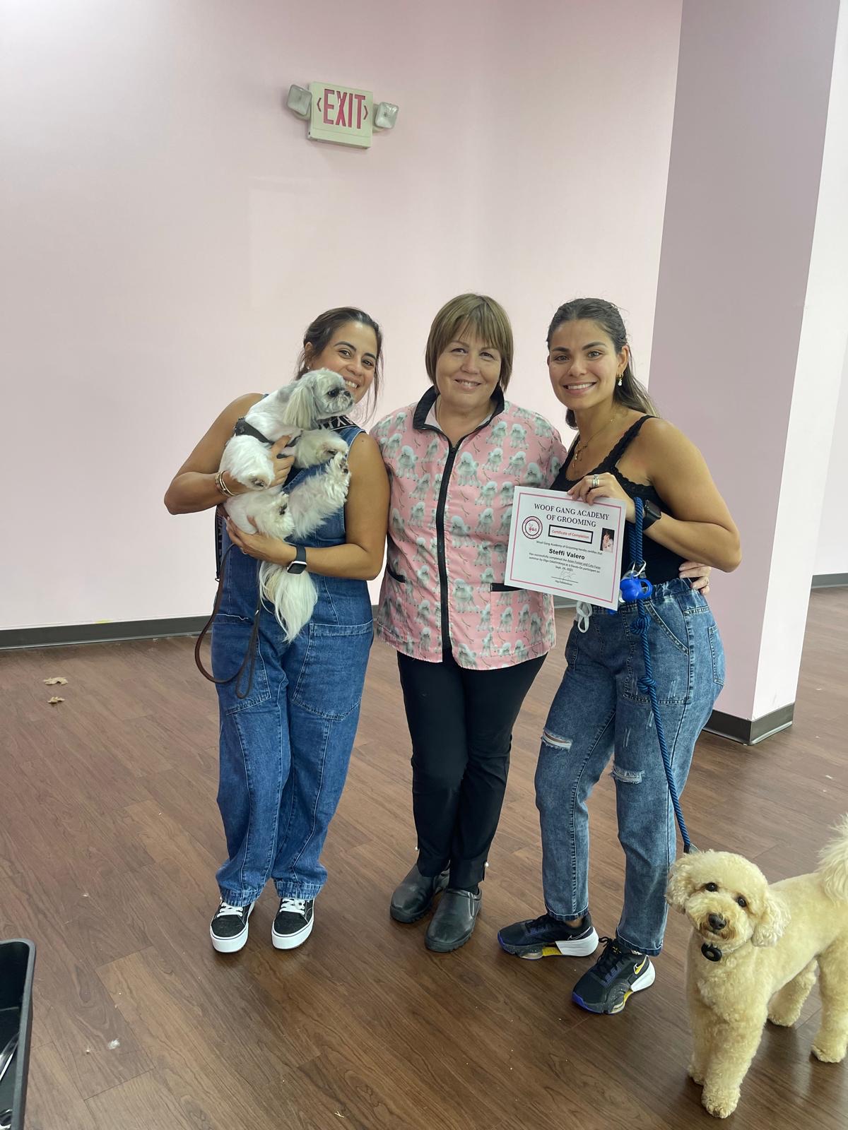 Hands-on with Olga Zabelinskaya — Woof Gang Academy of Grooming · September 2023 — Kisses and Paws in West Miami